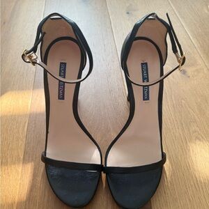 Stuart Weitzman Nudist Black Heel in Black